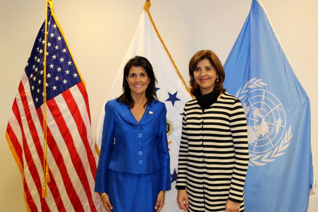 Canciller María Ángela Holguín se reunió con la Embajadora de los Estados Unidos ante Naciones Unidas en Nueva York, Nikki Haley