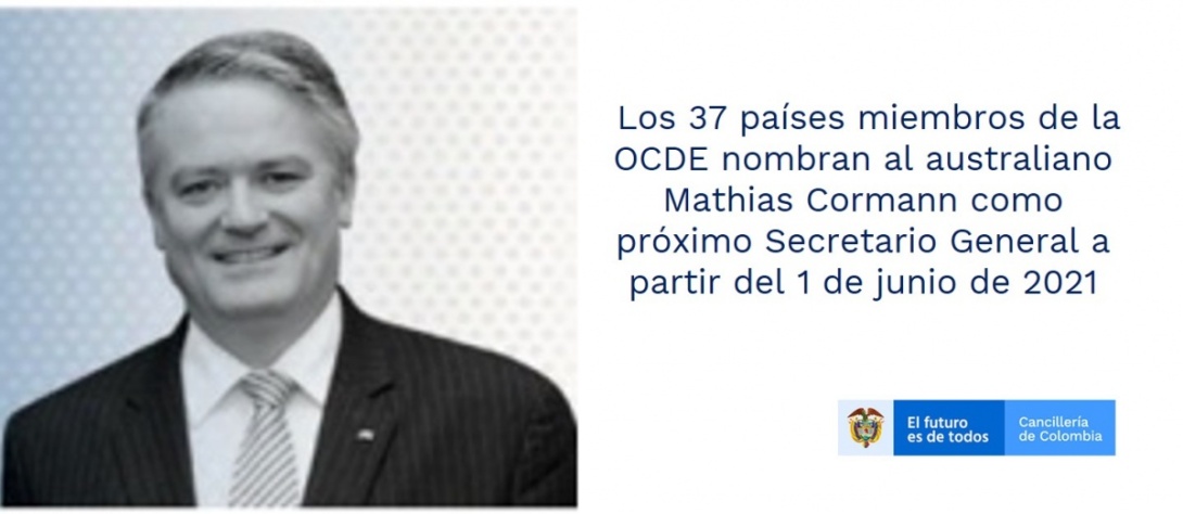 Los 37 países miembros de la OCDE nombran al australiano Mathias Cormann como próximo Secretario General a partir del 1 de junio de 2021