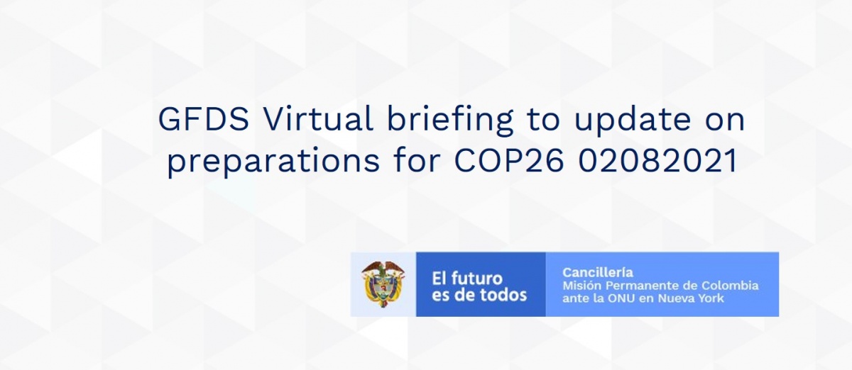 GFDS Virtual briefing to update on preparations for COP26 02082021
