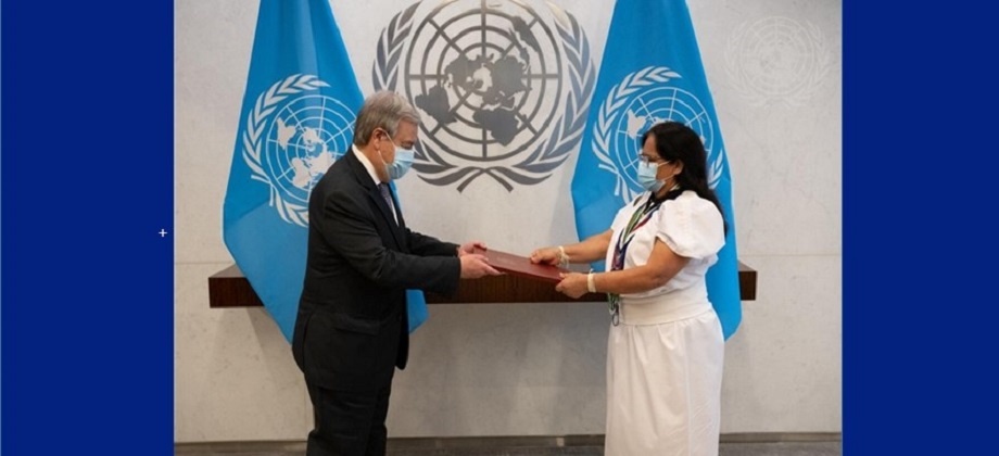 Embajadora Leonor Zalabata Torres presentó sus cartas credenciales como Representante Permanente de Colombia ante el Secretario General de Naciones Unidas, António Guterres