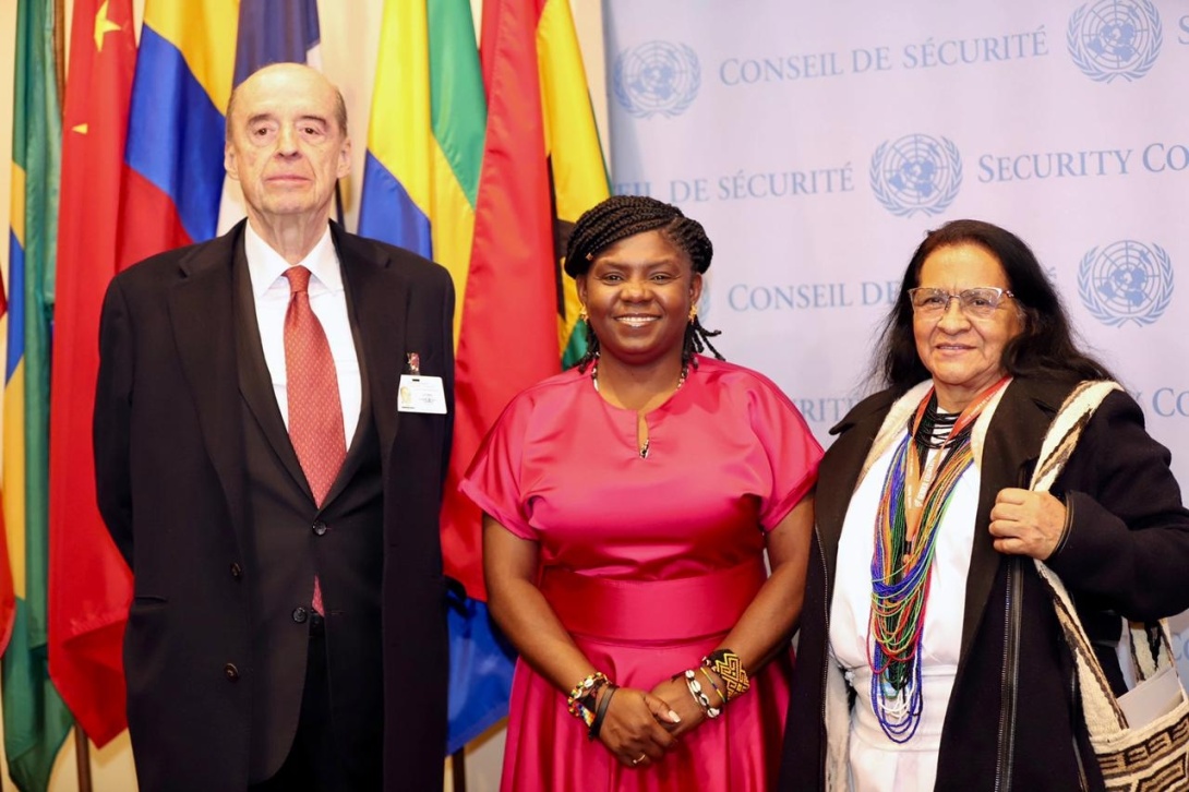 Vicepresidenta Francia Márquez Mina intervino por primera vez en la Sesión del Consejo de Seguridad de la ONU, en Nueva York; acompañada por el Canciller Álvaro Leyva Durán