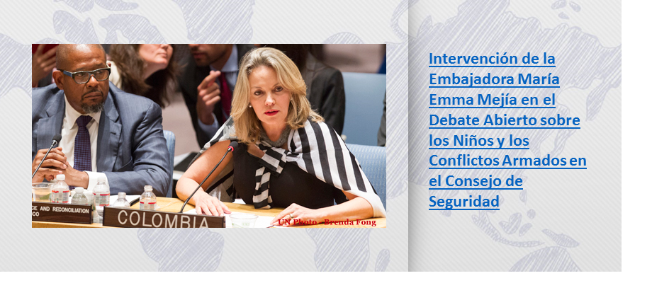 2014, maria emma mejía Debate abierto sobre los niños, consejo de seguridad