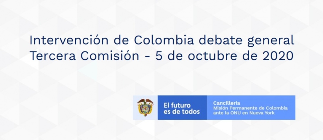 Intervención de Colombia debate general Tercera Comisión - 5 de octubre de 2020
